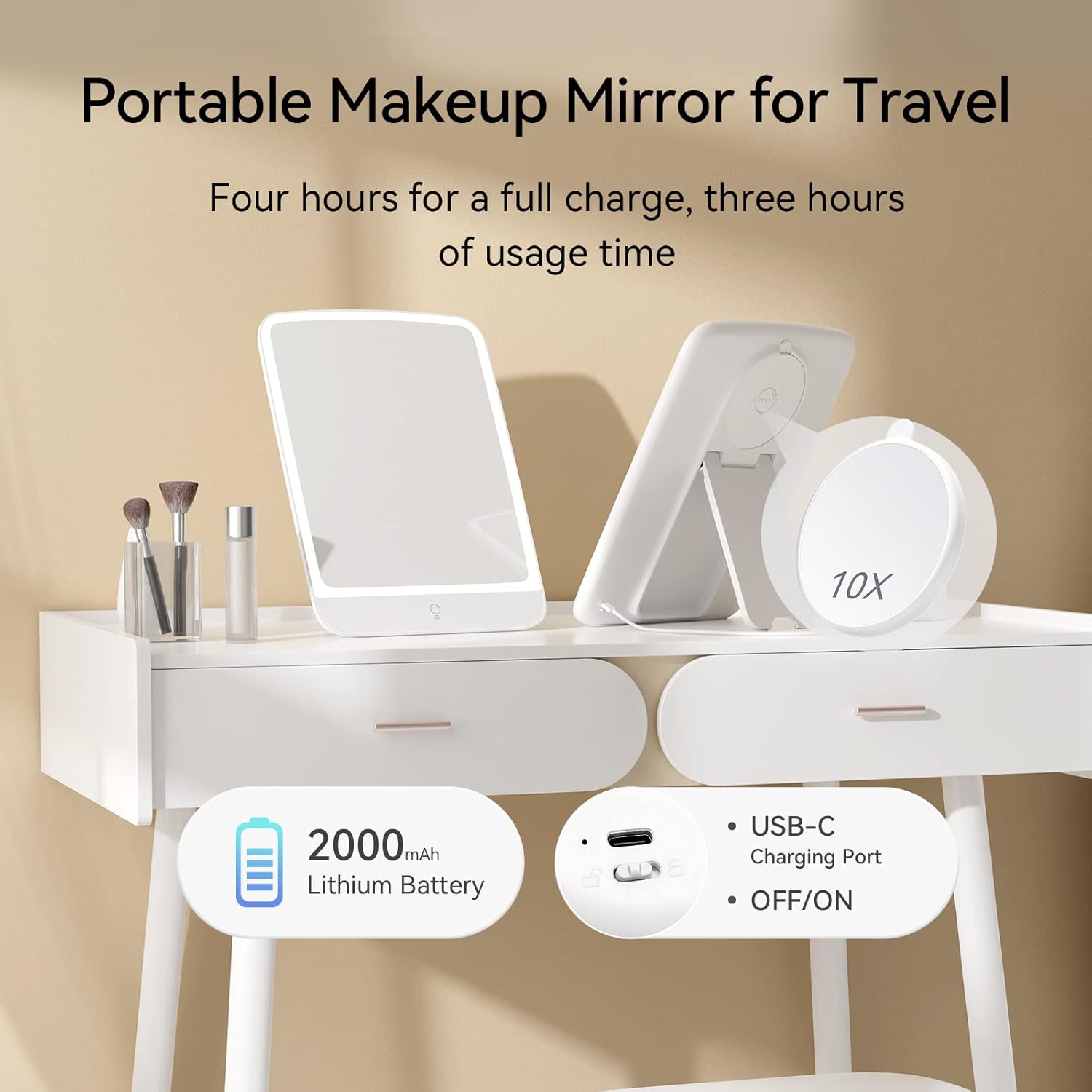 POPLIZZ 11 x 8 Portable Makeup Mirror