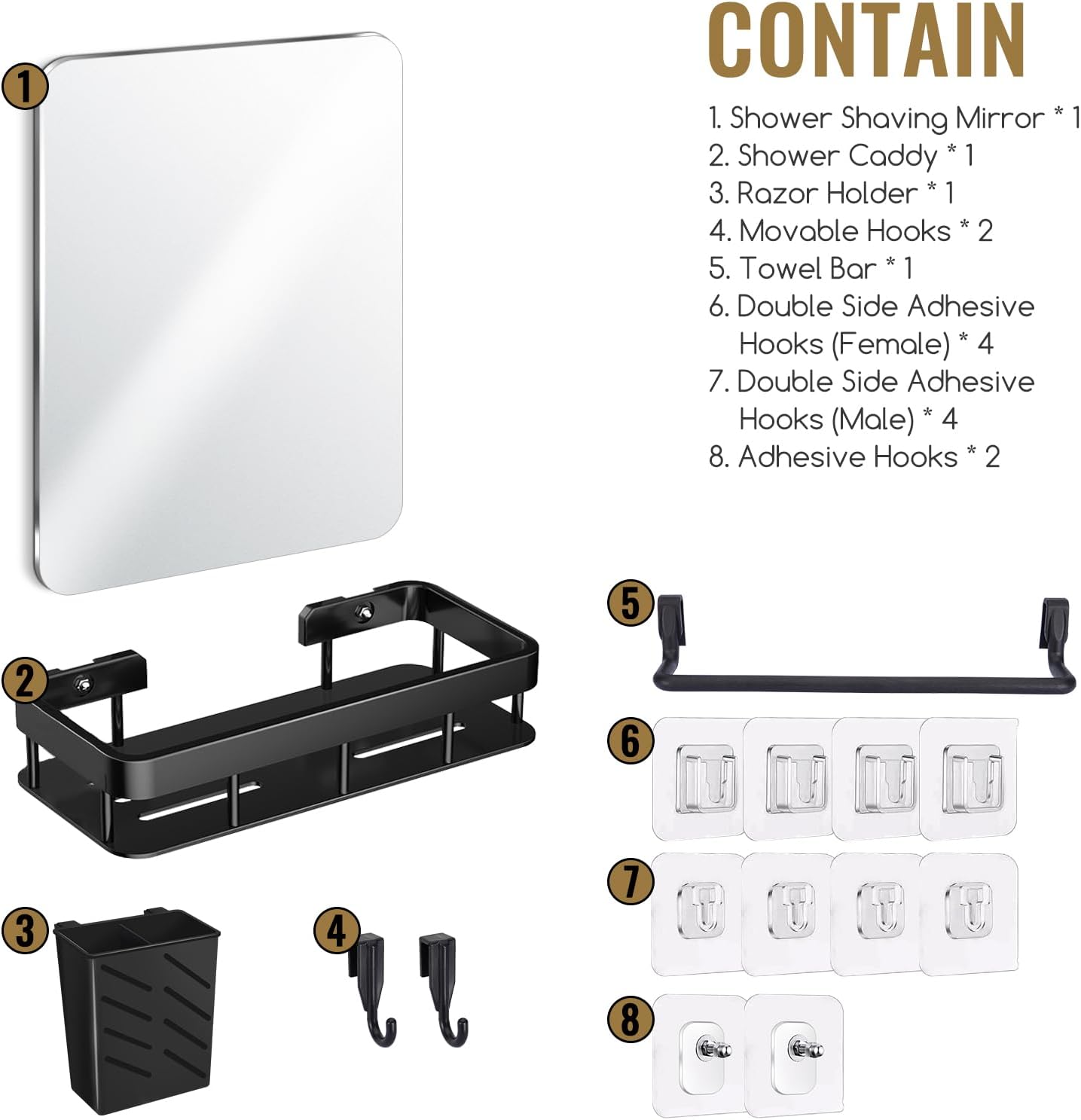 Fog-Free Acrylic Showers Shave Mirror Set