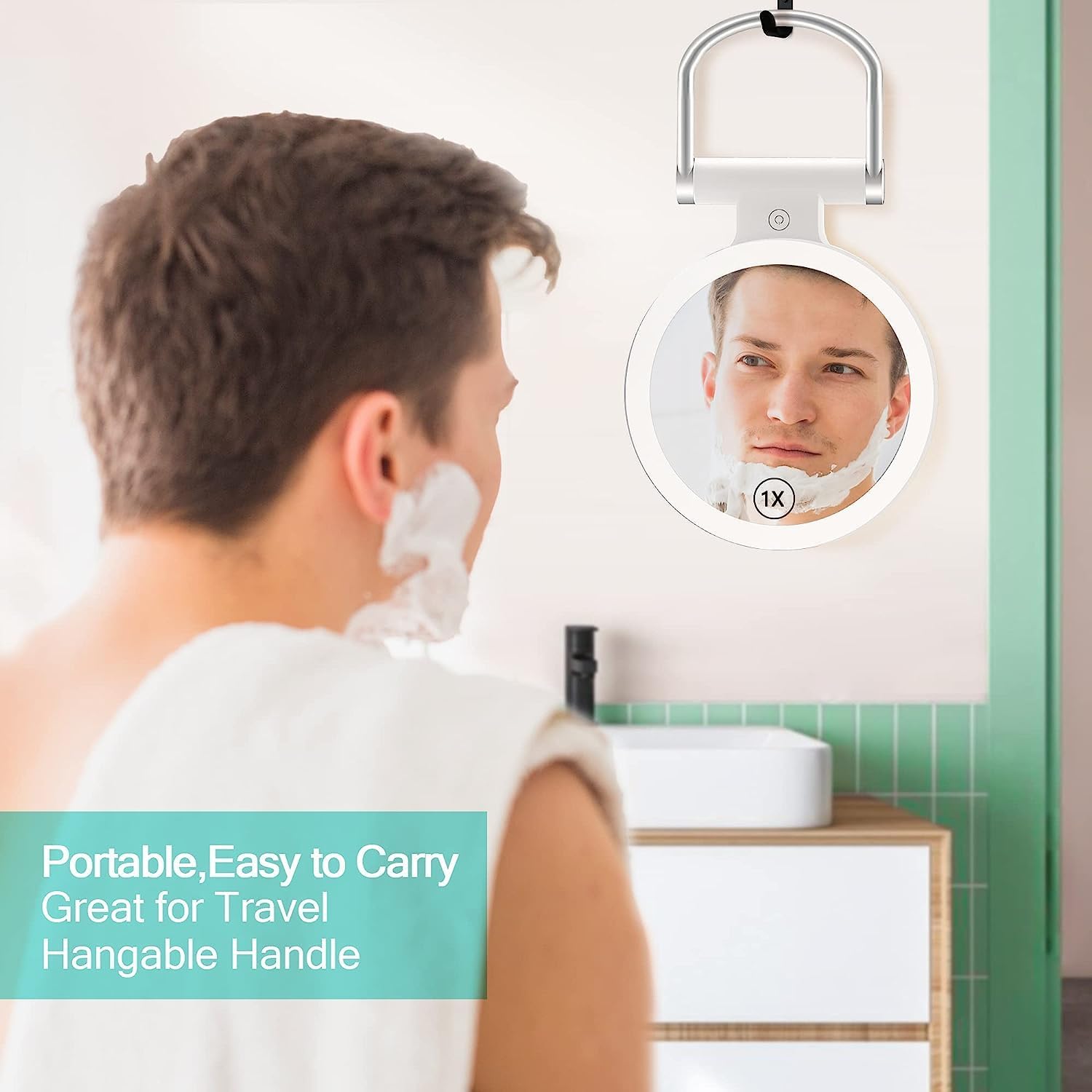 Double-Sided Travel Magnifying Mirror with 20X LED Light