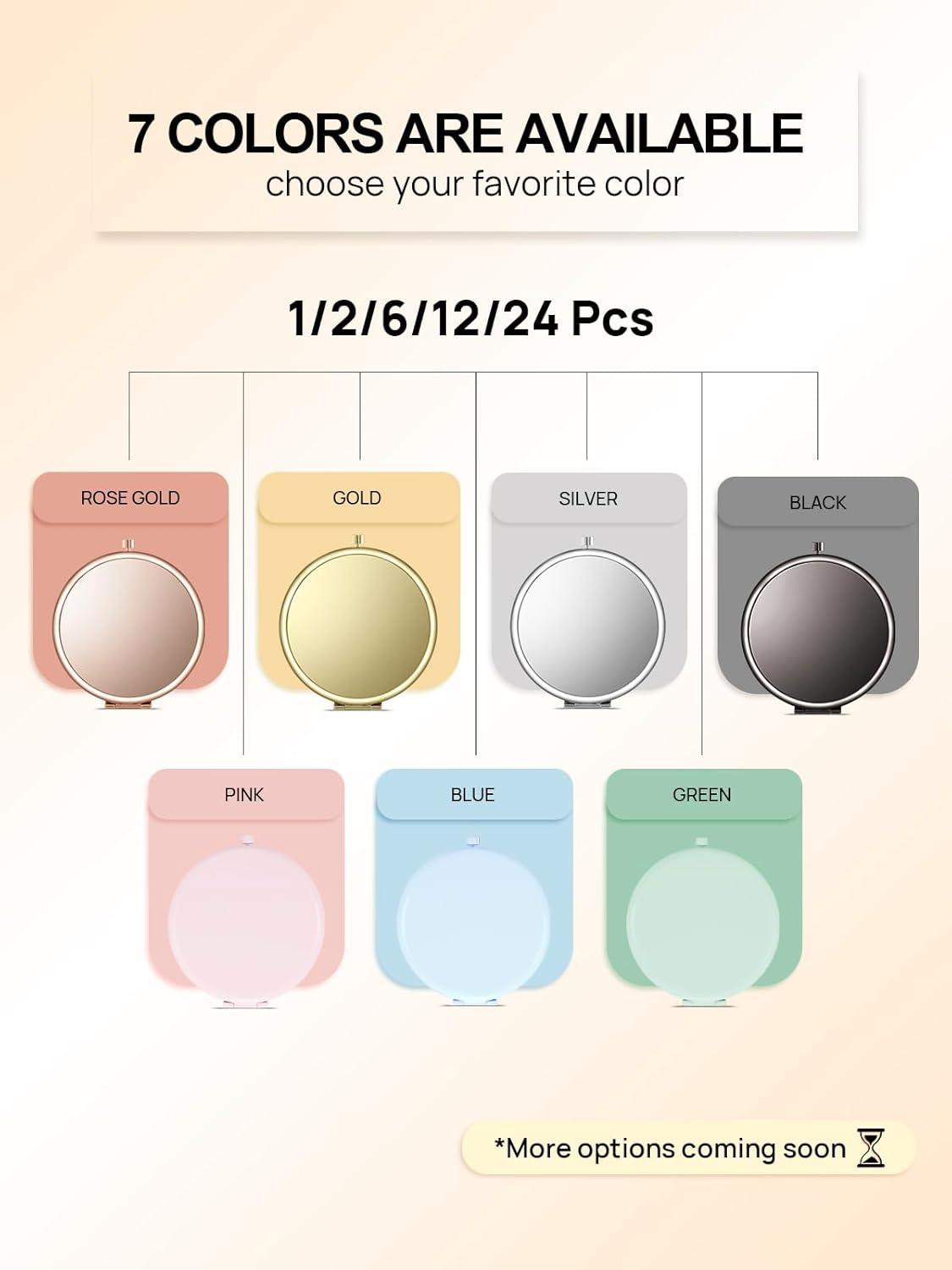 Stylish Double-Sided Rose Gold Compact Makeup Mirror