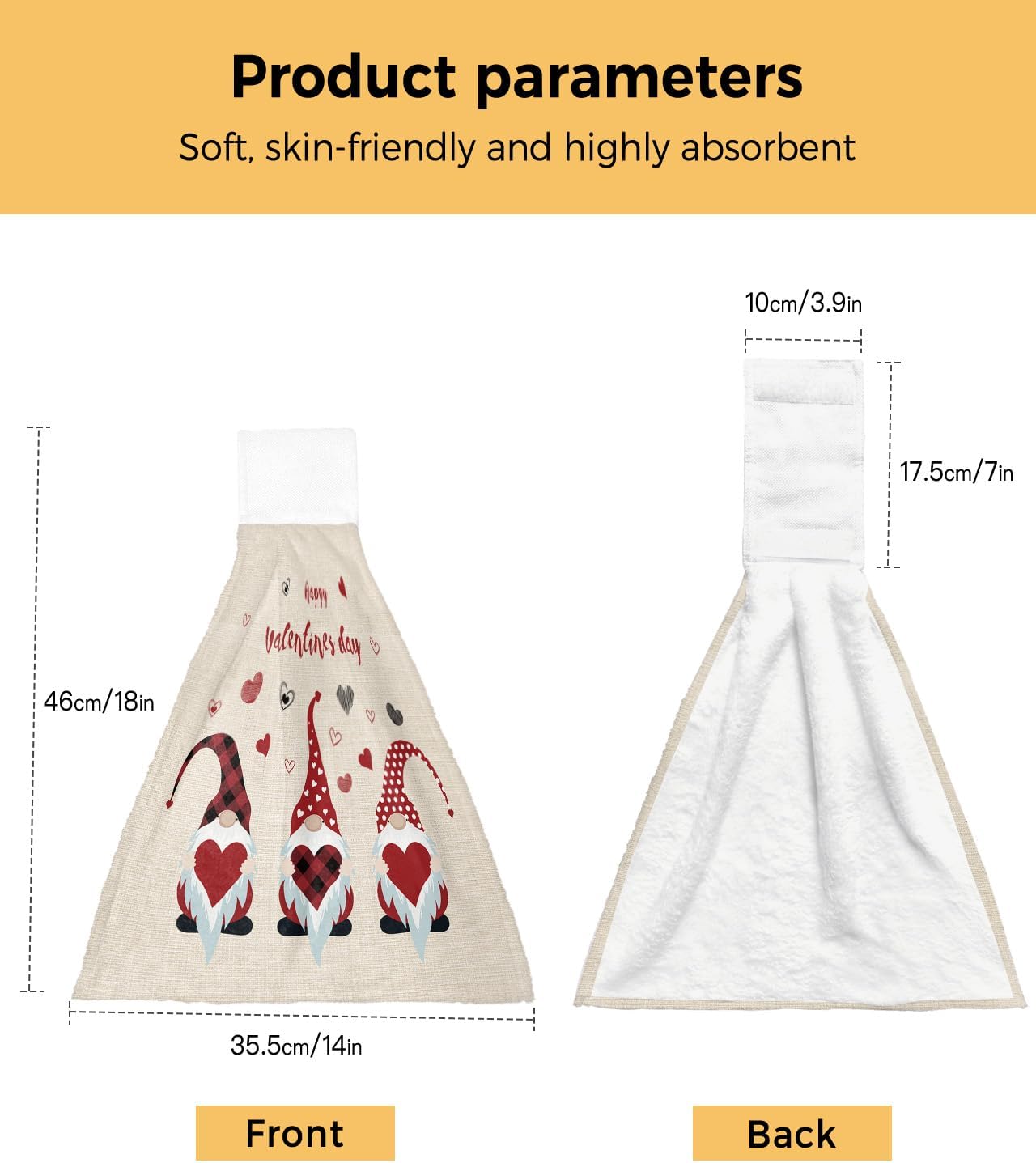 Valentines Day Kitchen Towels with Love Hearts