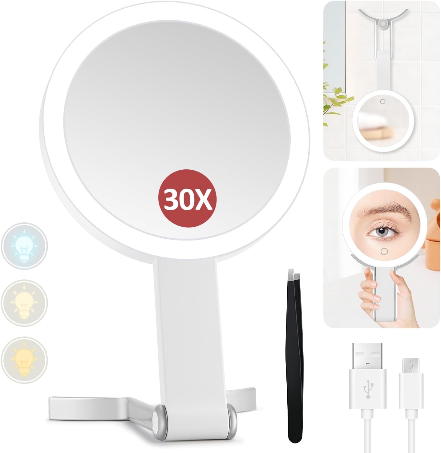 30x Magnifying Vanity Mirror Travel Makeup Mirror