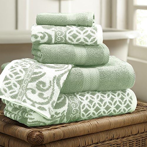 Modern Threads Modern Trefoil Filigree 6-Piece Reversible Yarn Dyed Jacquard Towel Set