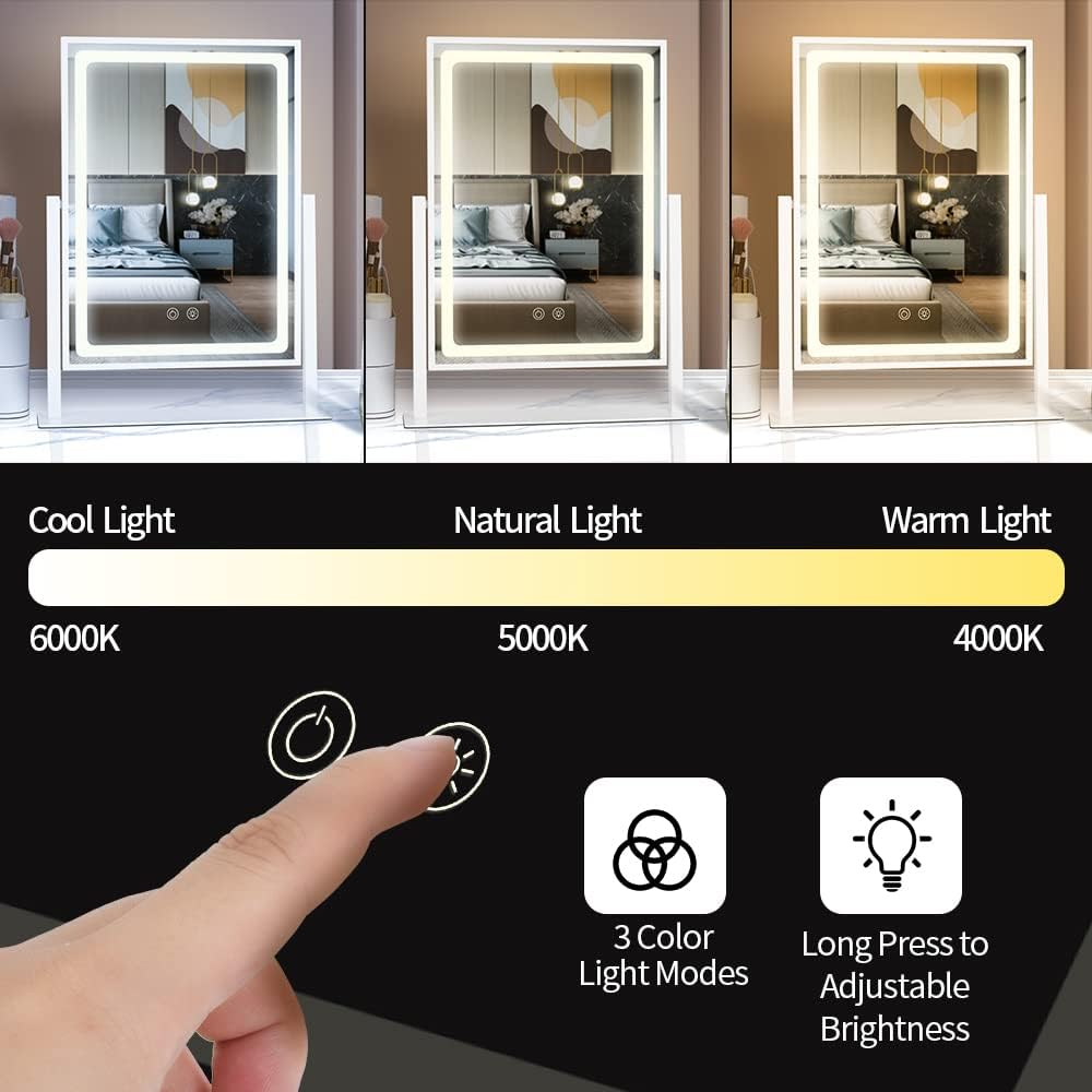 BrightLight Makeup Mirror with Touch Control