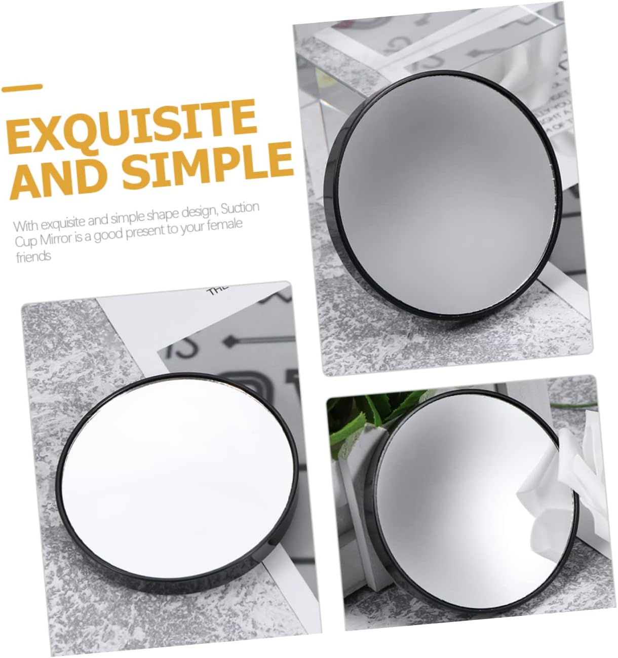 4-Piece Suction Cup Magnifying Mirror Set Portable