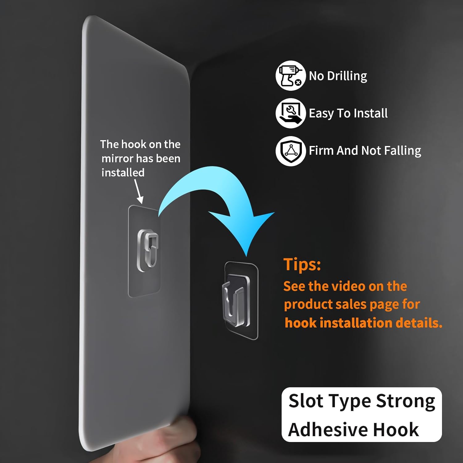 Big Strong Easy to Use - No Fog Show-Mirror for Shaving