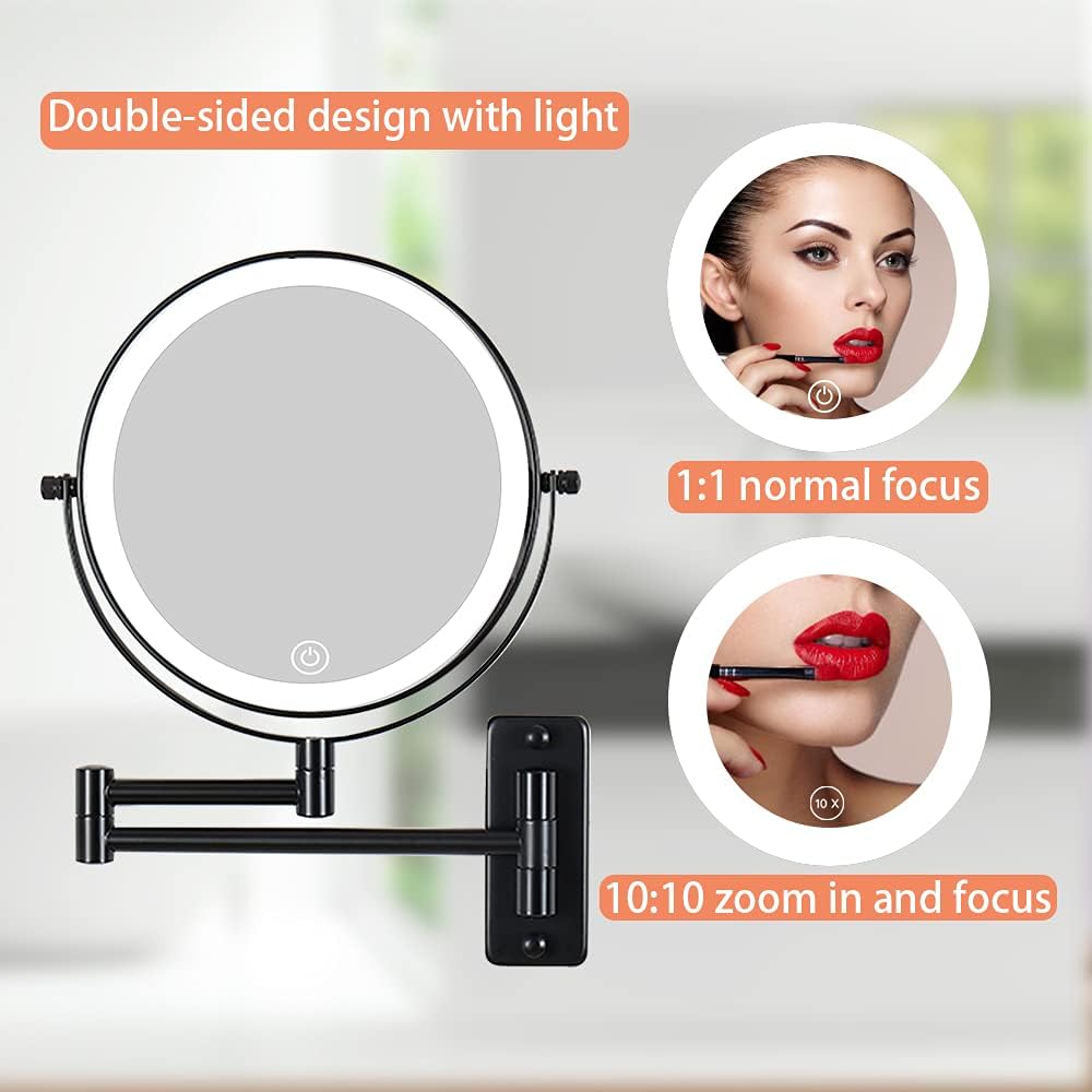 LANSI 10X Rechargeable Magnifying Beauty Mirror
