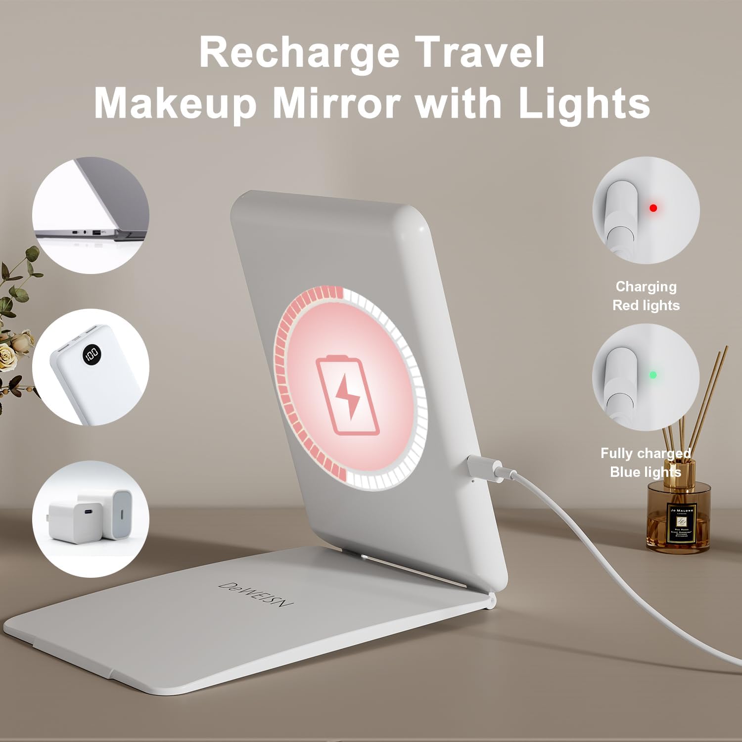 Durable Folding Travel Makeup Mirror