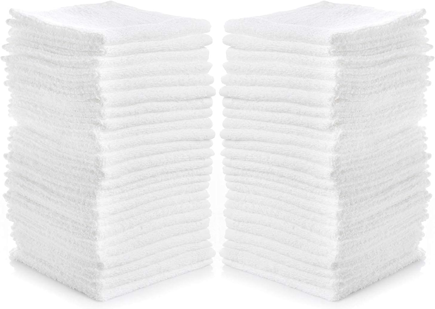 Cotton Washcloths White Set of 40 12 x 12