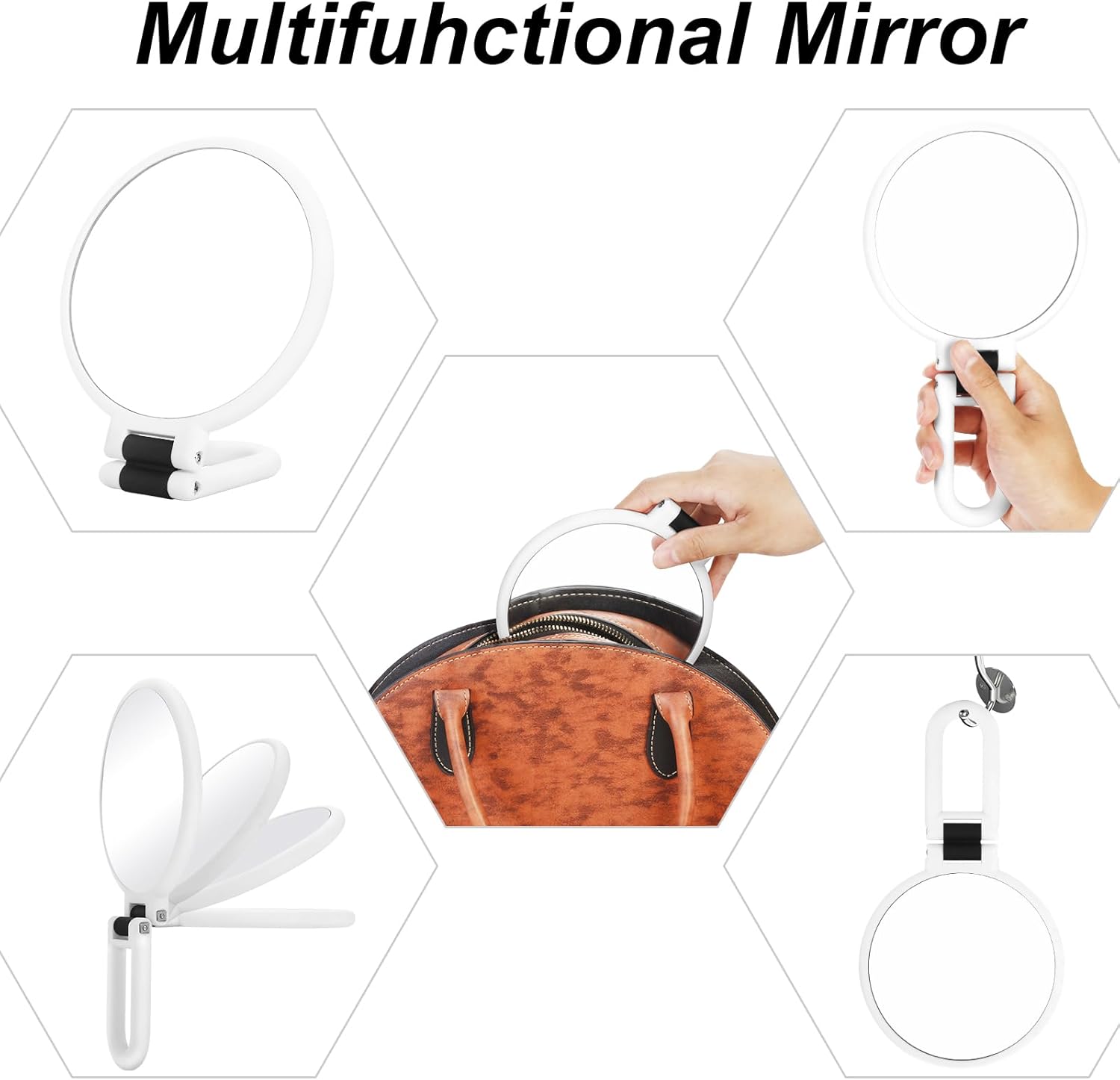 Magnifying Compact Travel Mirror with 30x Double-Sided Surface