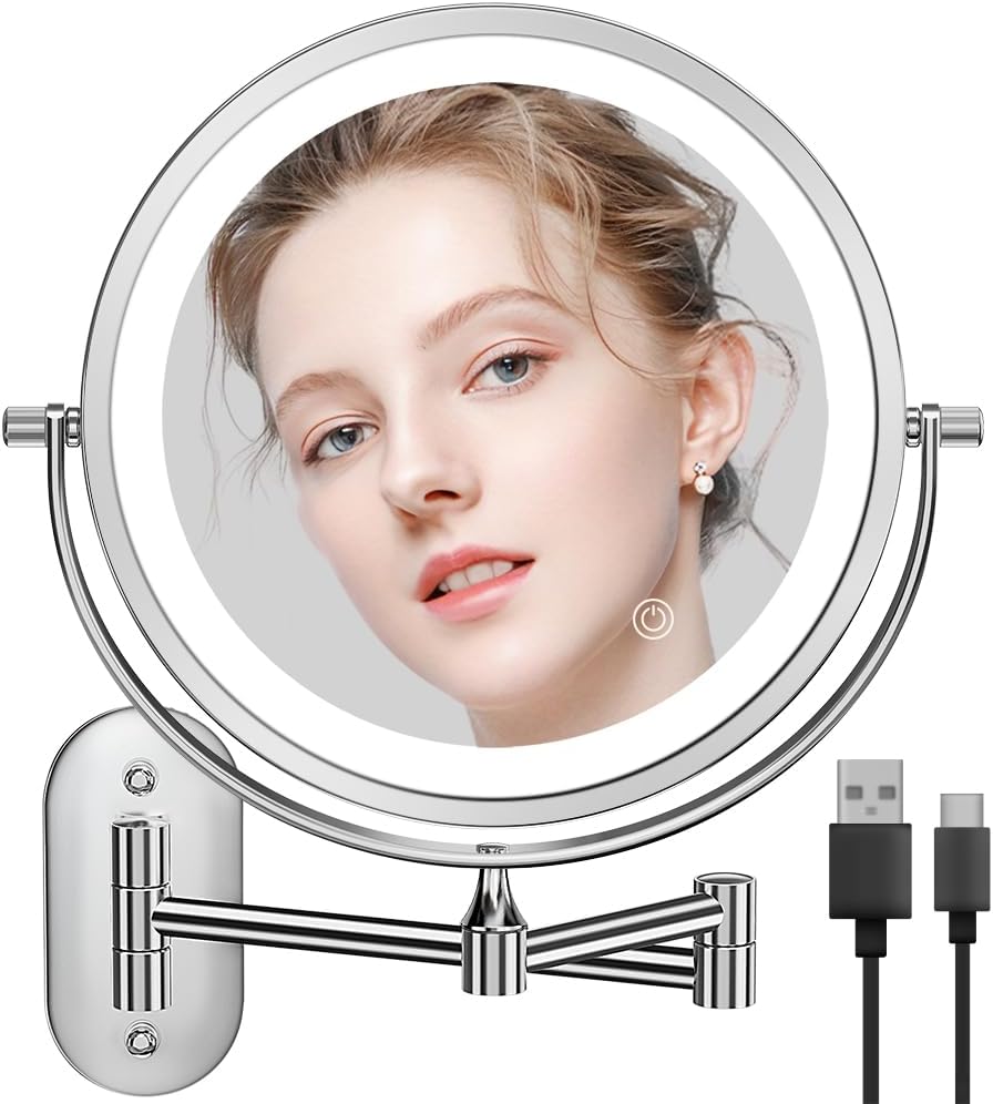 auxmir wall mounted makeup mirror
