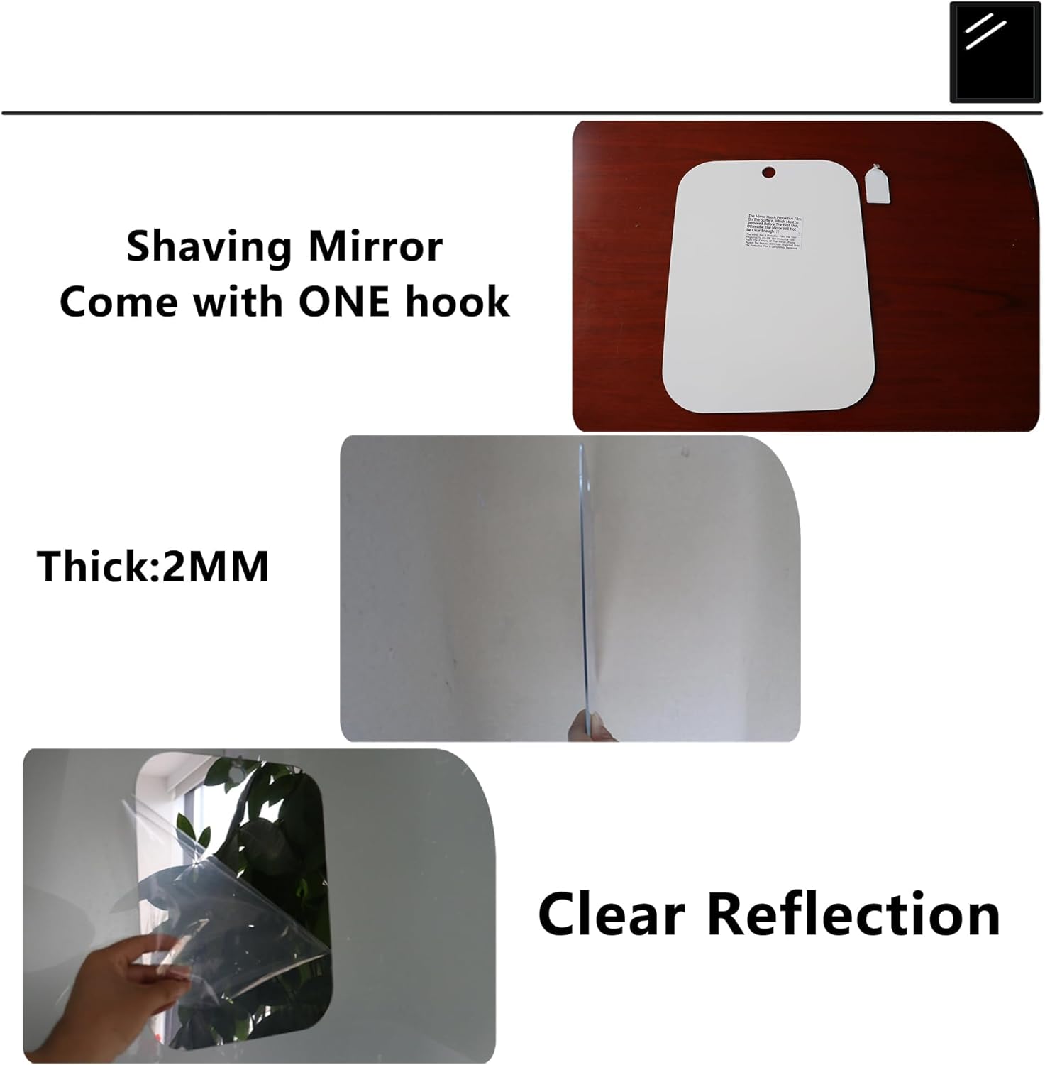 2 Pack Shaver Mirror for Men and Women Shatterproof 107x8-inch