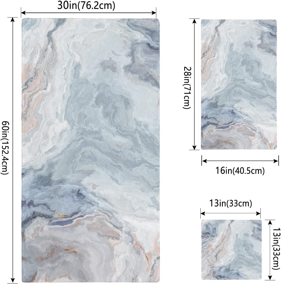 Chic Multi-Color Marble Bathroom Towels Set