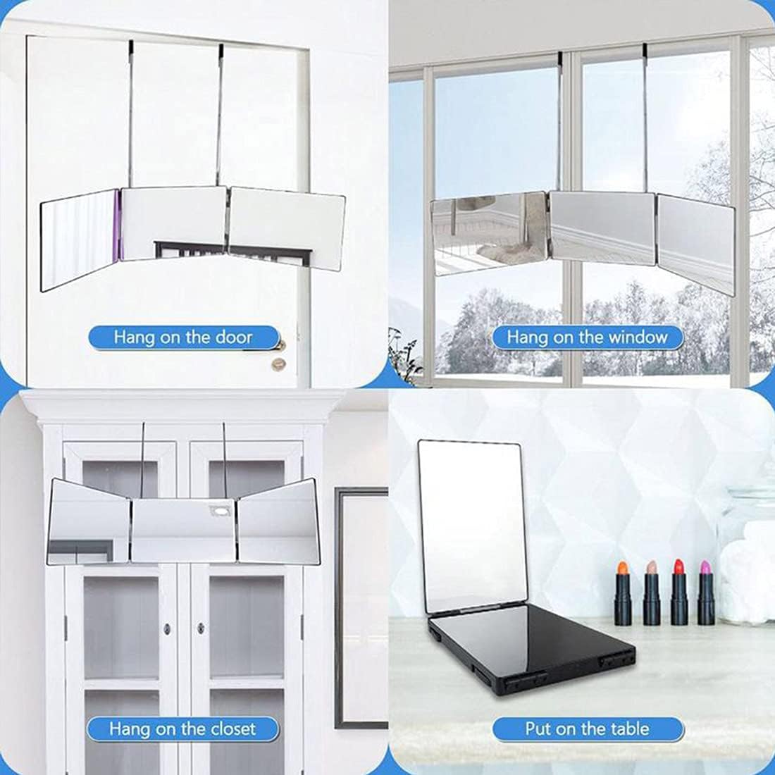 HIEEY 360 Trifold Mirror for Hair Cutting and Makeup