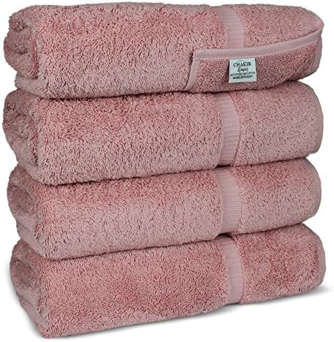 Chakir Turkish Linens Premium Cotton Absorbent bath towel set Set of 4