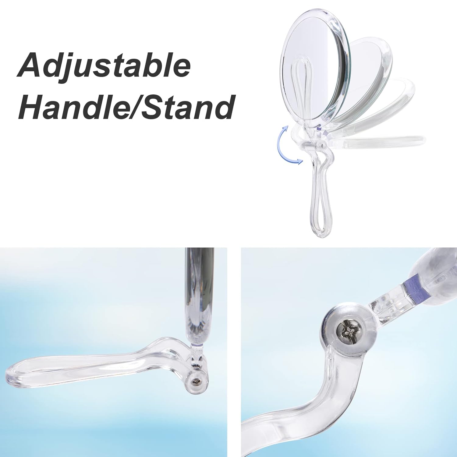 30x Magnifying Handheld Mirror with 2-Sided Adjustable Stand