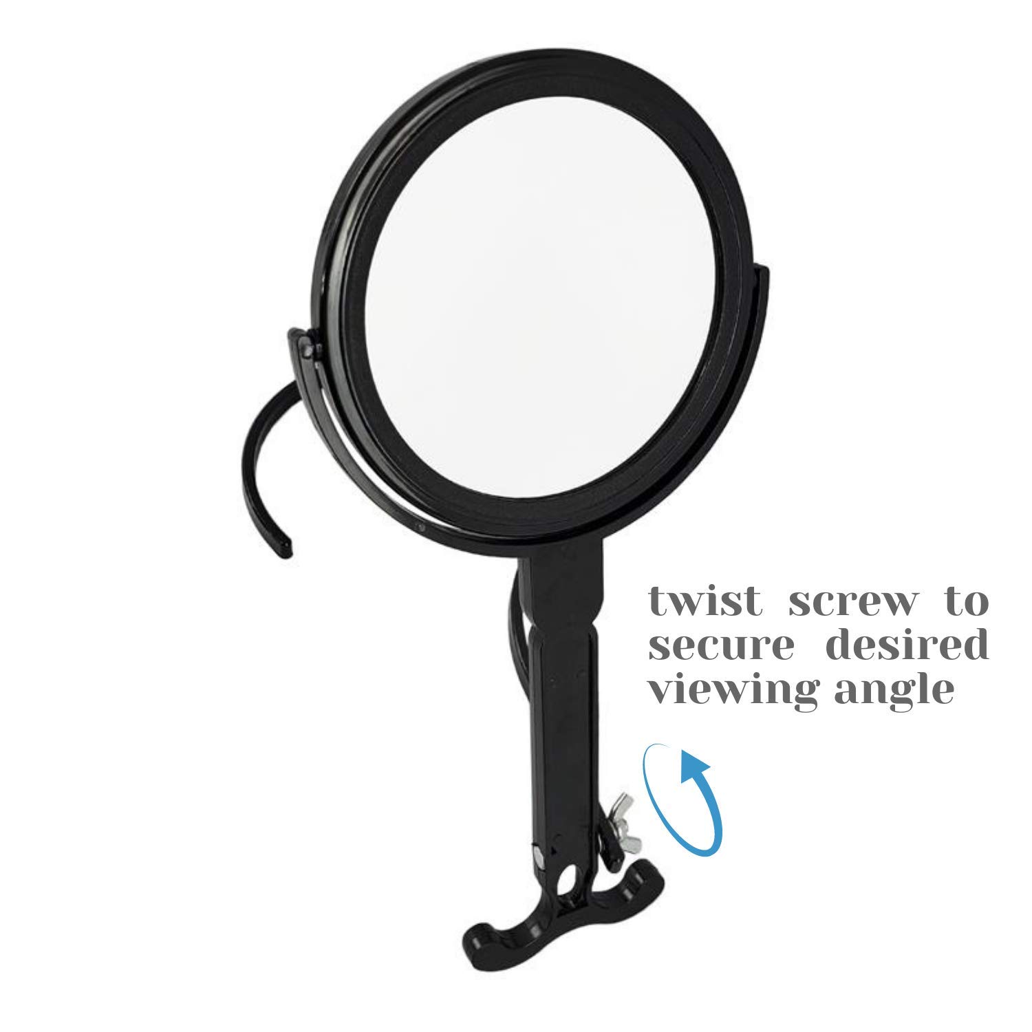 Rucci Round Portable Lightweight 5x1x Magnifying Neck Mirror Black