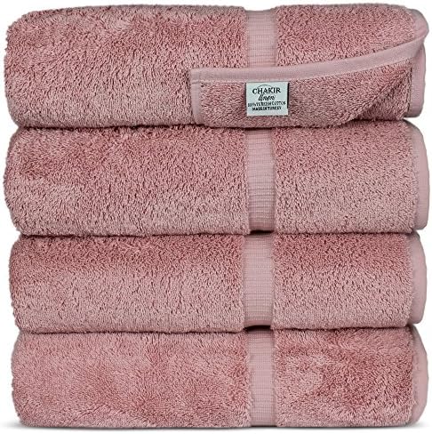 Chakir Turkish Linens Premium Cotton Absorbent bath towel set Set of 4