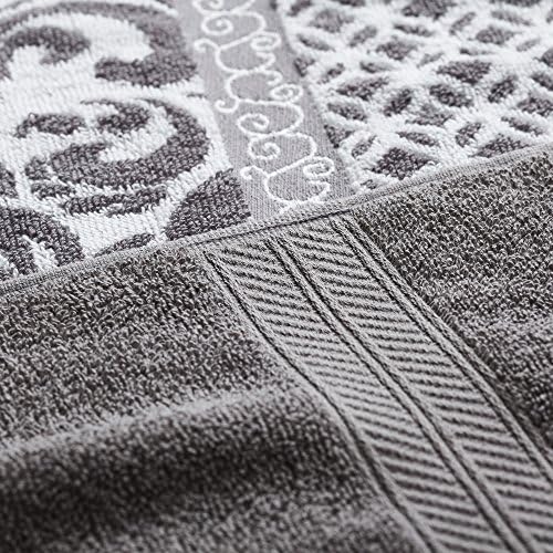 Modern Threads Modern Trefoil Filigree 6-Piece Reversible Yarn Dyed Jacquard Towel Set