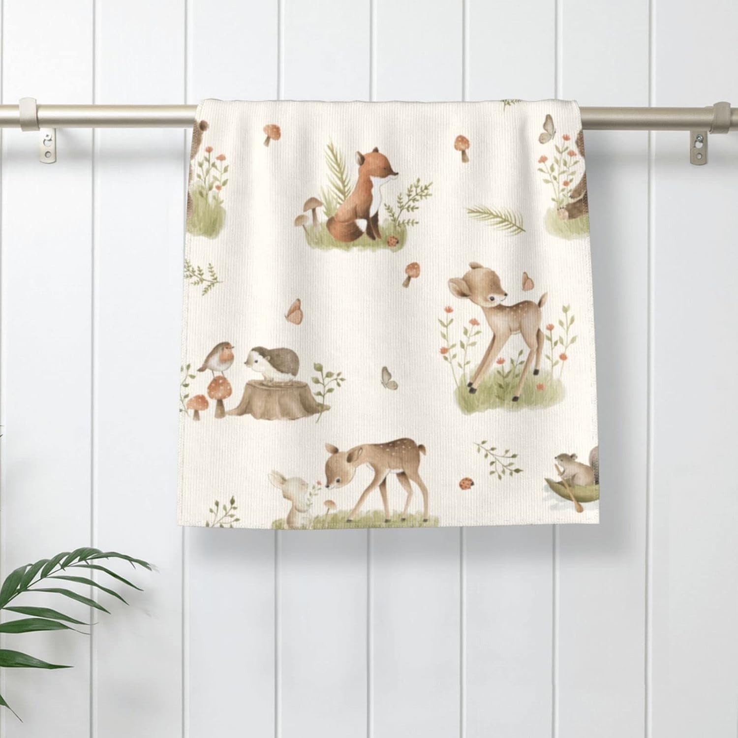 Forest Deer Fox Hedgehog Hand Towels Set of 2