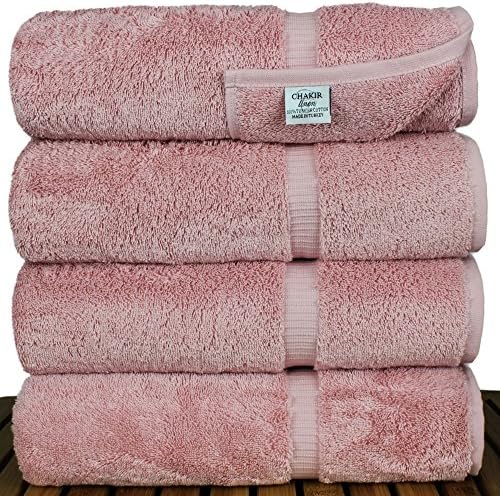 Chakir Turkish Linens Premium Cotton Absorbent bath towel set Set of 4