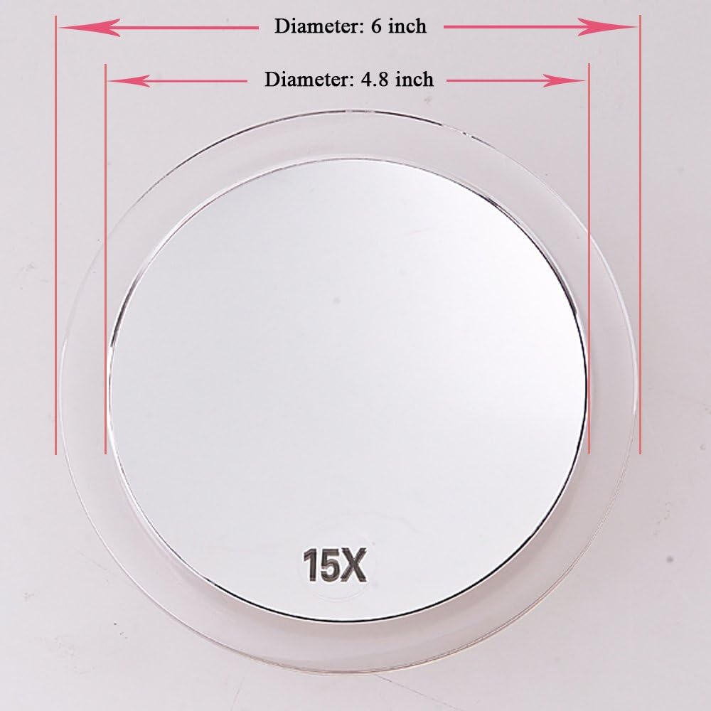 15X Precision Make-up Mirror with Rose Gold Suction Cup Mounting