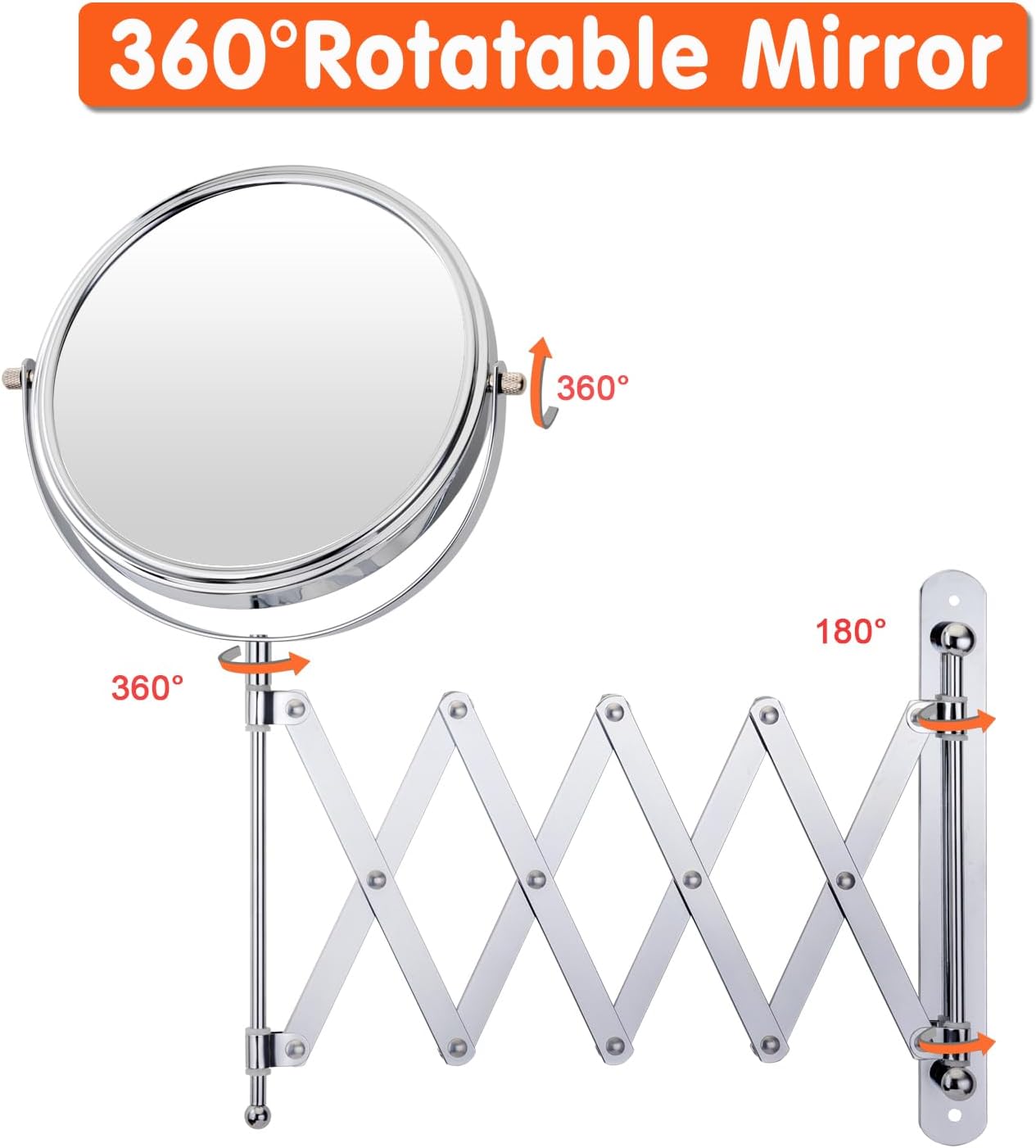 WELL WLINK 7-Inch Wall-Mounted Makeup Mirror 7X Magnification
