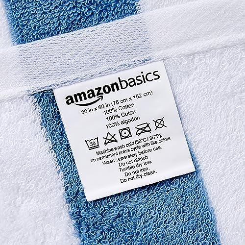 Sky Blue Cabana Stripe Cotton Pool Beach Towels