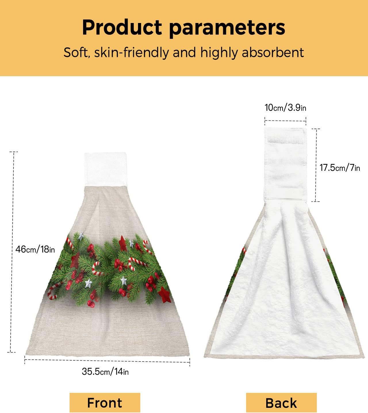 High-Quality Christmas Kitchen Towels with Festive Holly Candy Christmas Tree Design