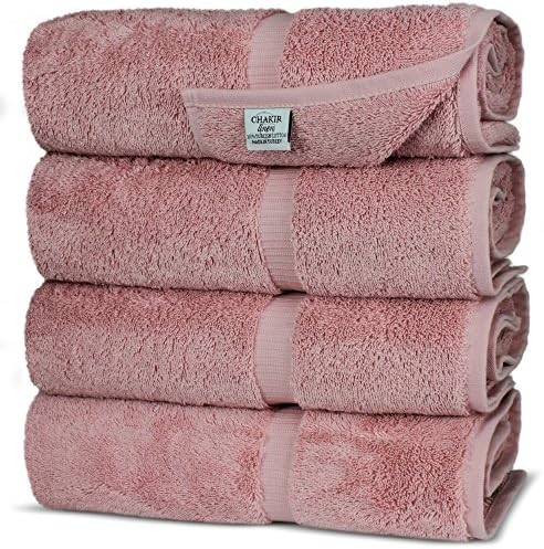 Chakir Turkish Linens Premium Cotton Absorbent bath towel set Set of 4