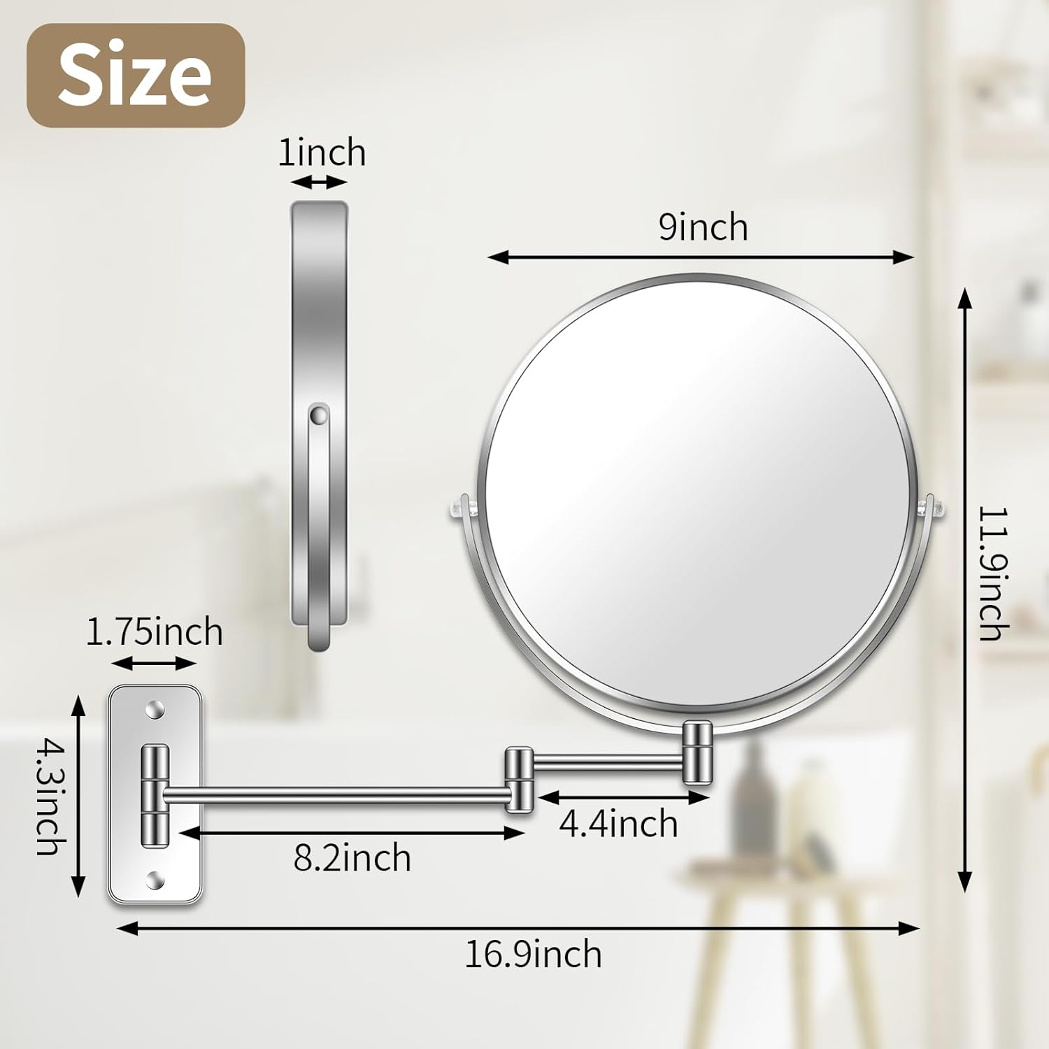 Versatile 7X Magnifying Mirror for Makeup and Shaving