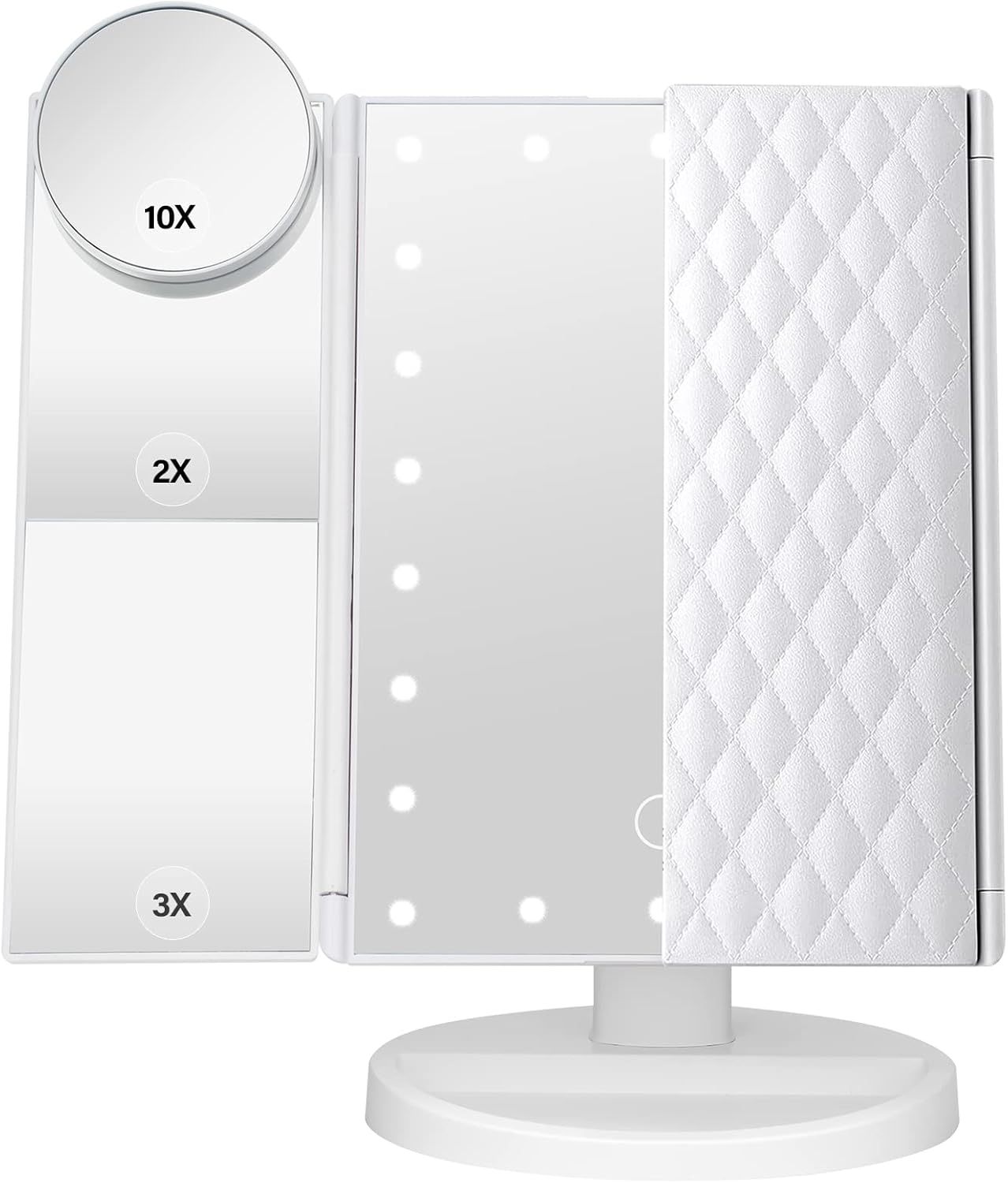 High-Magnification Touch Control LED Makeup Mirror