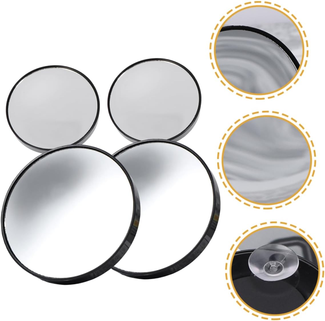 4-Piece Suction Cup Magnifying Mirror Set Portable