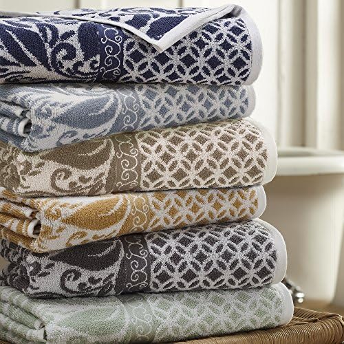 Modern Threads Modern Trefoil Filigree 6-Piece Reversible Yarn Dyed Jacquard Towel Set