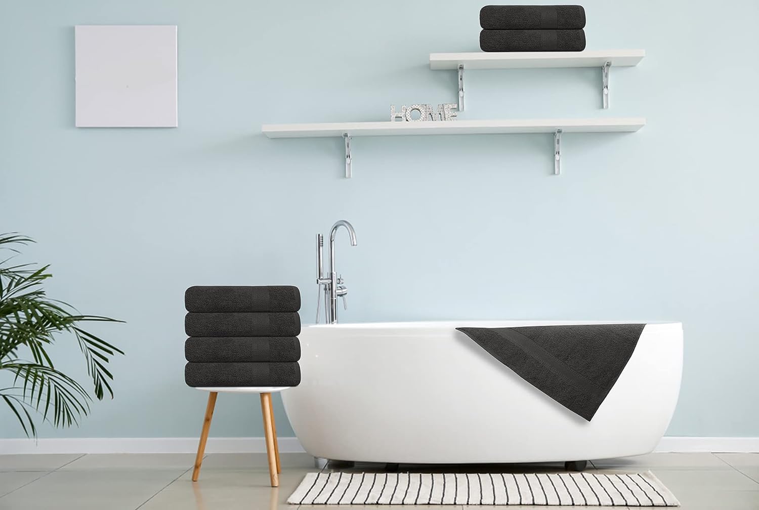 Premium Bath Towel Set - 6 x Terry Cotton Towels 24x48 for Daily Use