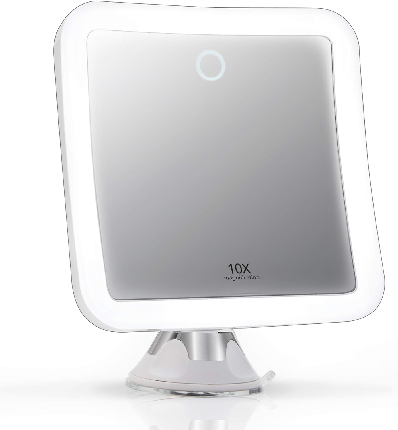 Fancii Rechargeable 10X Magnifying Mirror with 3 LED Light Settings White