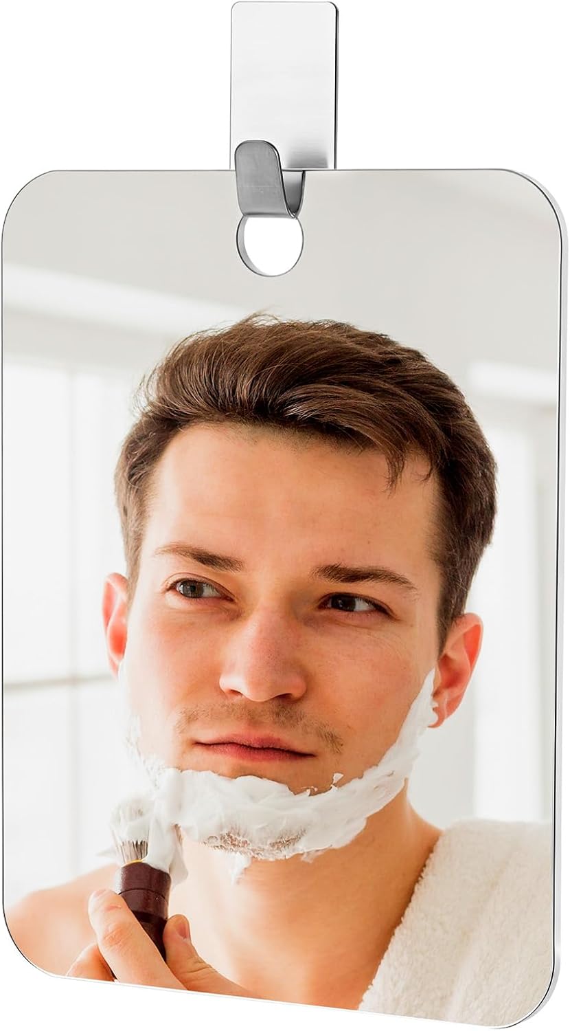 Anti-Fog Shower Mirror for Shaving - Shatterproof Portable Design