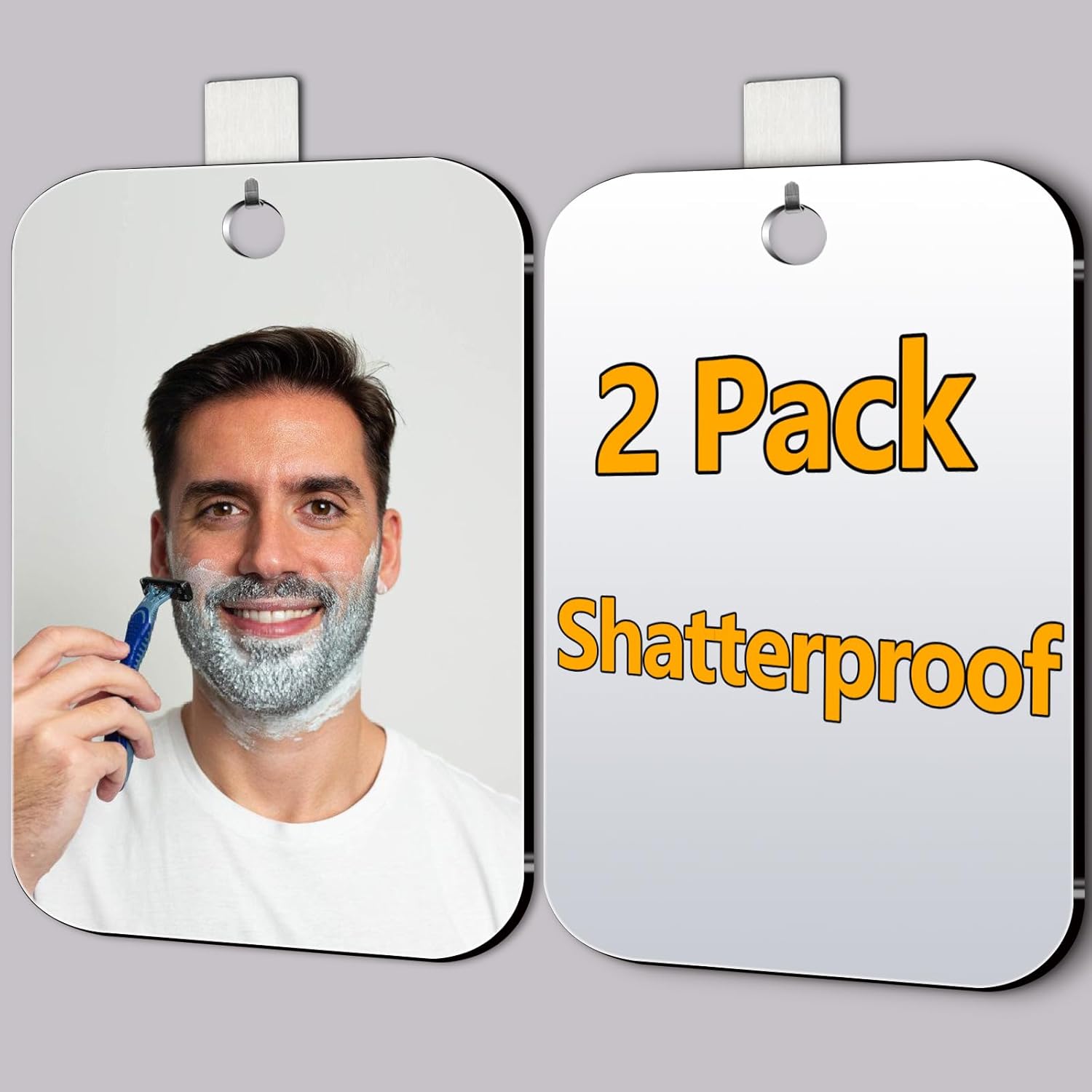 2 Pack Shaver Mirror for Men and Women Shatterproof 107x8-inch