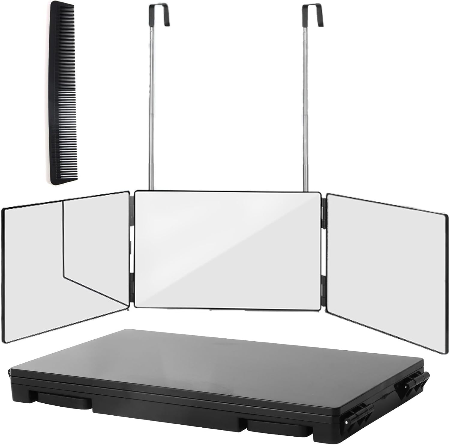 Adjustable 360-Degree Trifold Mirror for salon-grade grooming