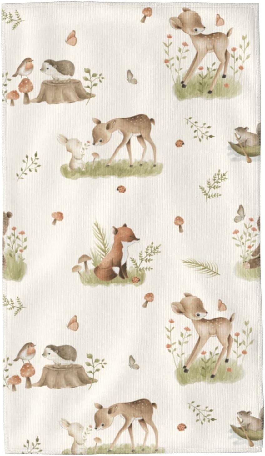 Forest Deer Fox Hedgehog Hand Towels Set of 2