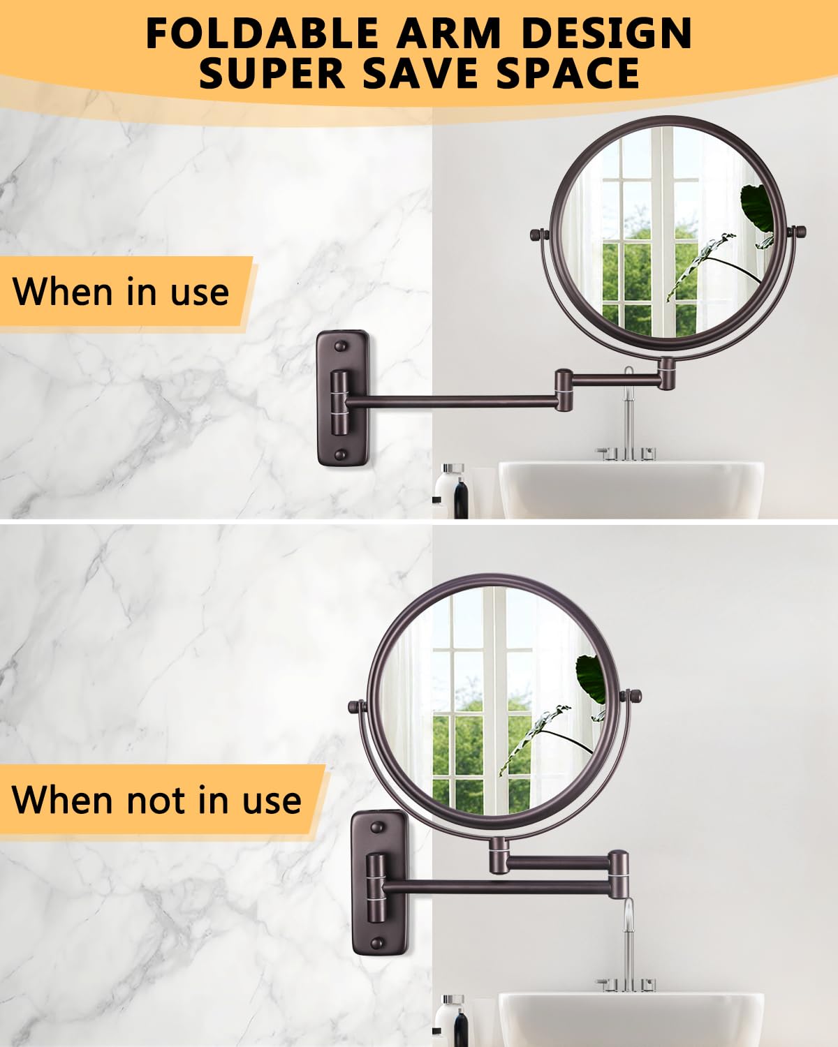 Decluttr 9-inch 10x Magnifying Mirror