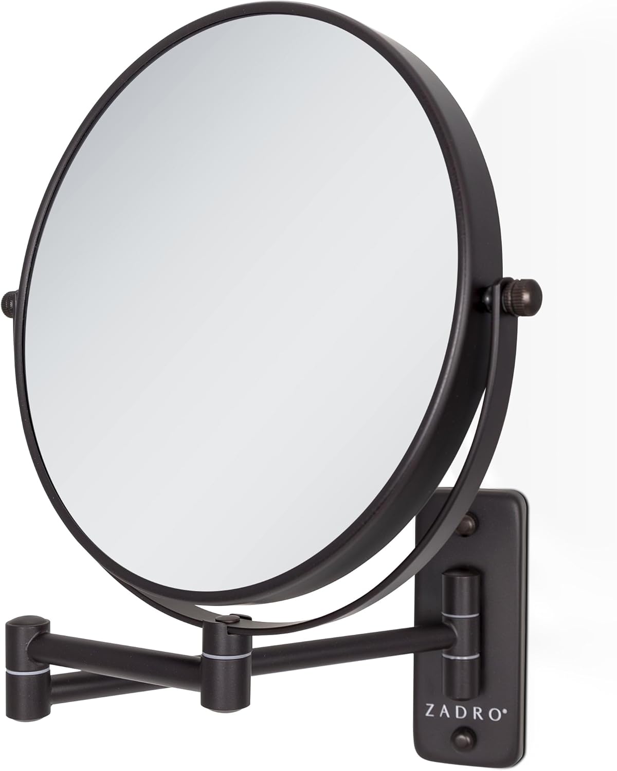 Zadro Folding Wall-Mounted Makeup Mirror with Extendable Arm - Ergonomic Durable
