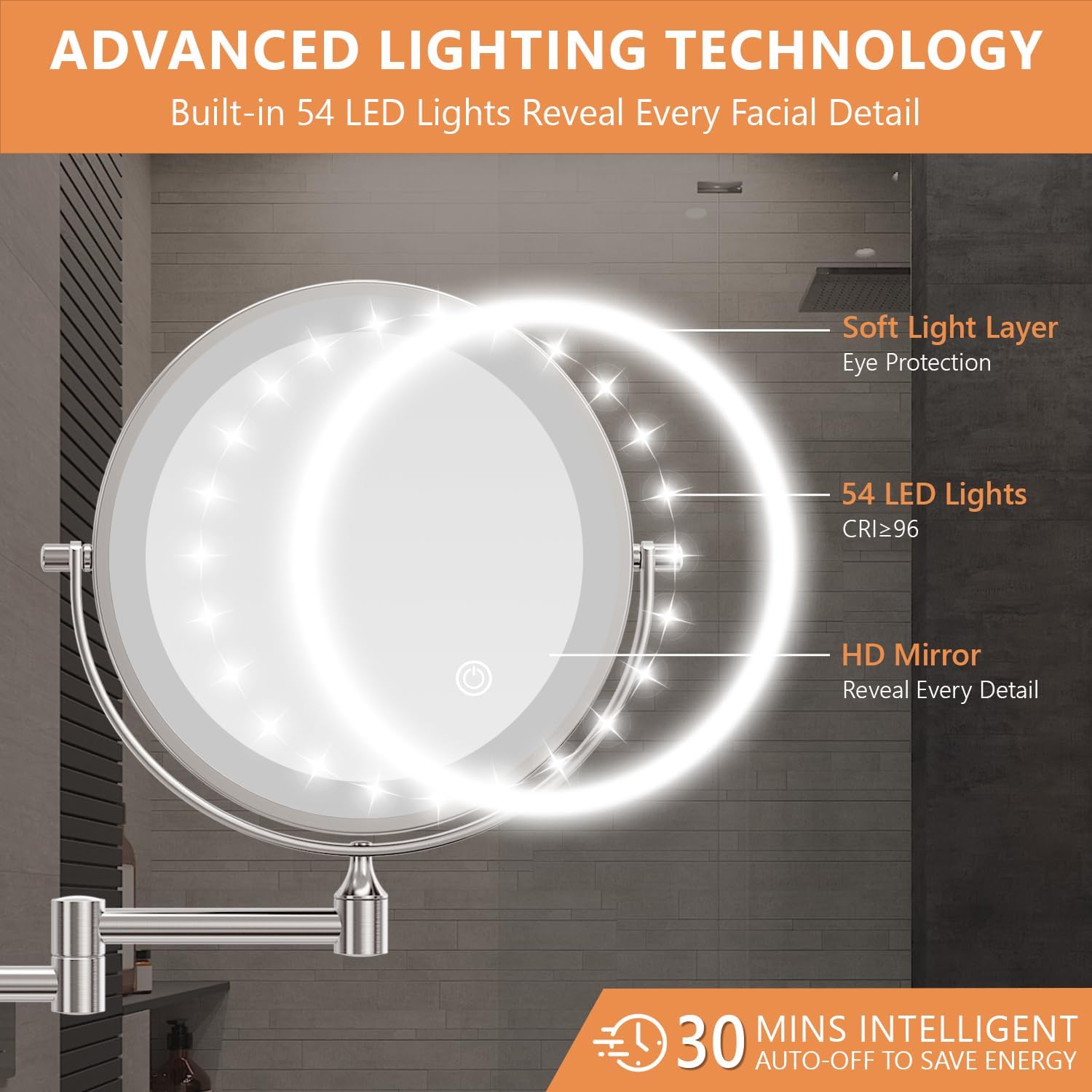 auxmir wall mounted makeup mirror
