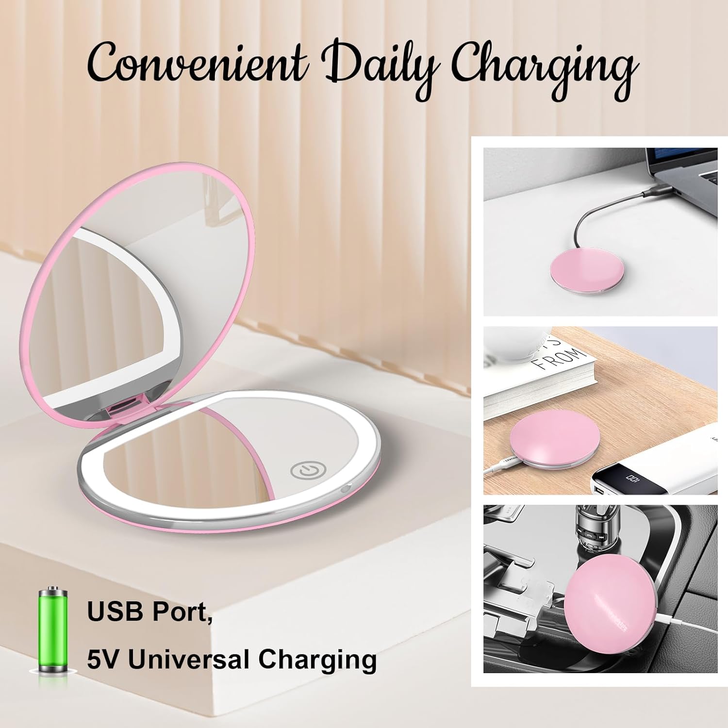 Compact Mirror with Light