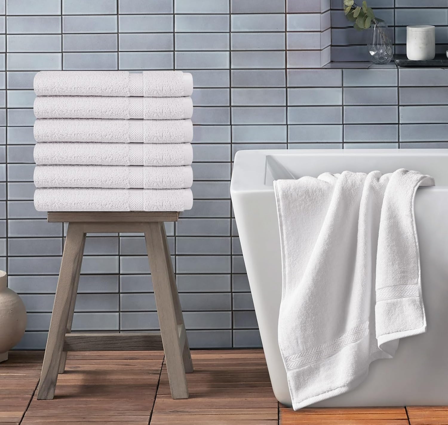 100 Cotton Premium Bath Towels - Soft Luxurious 24x48 Set
