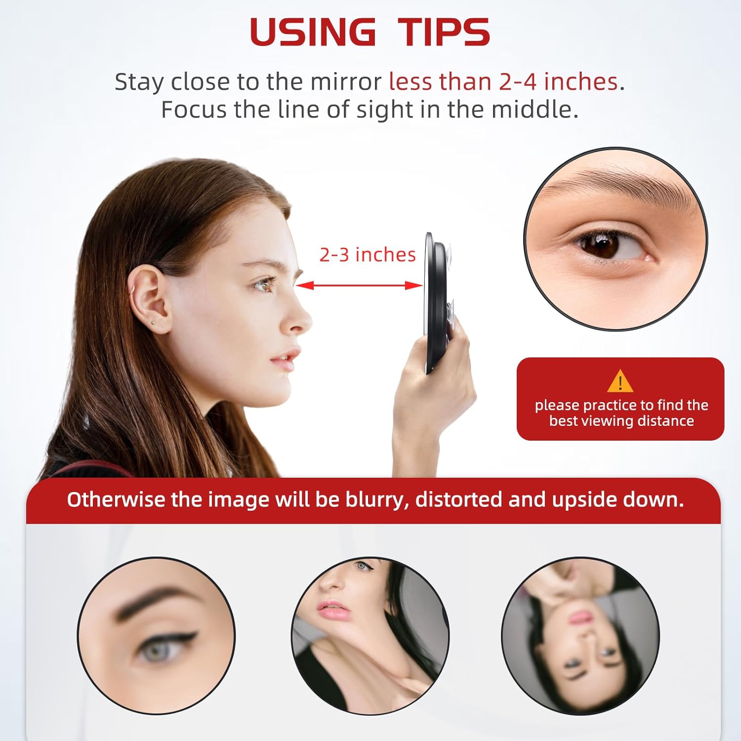 30 X Magnifying Mirror with Suction Cups