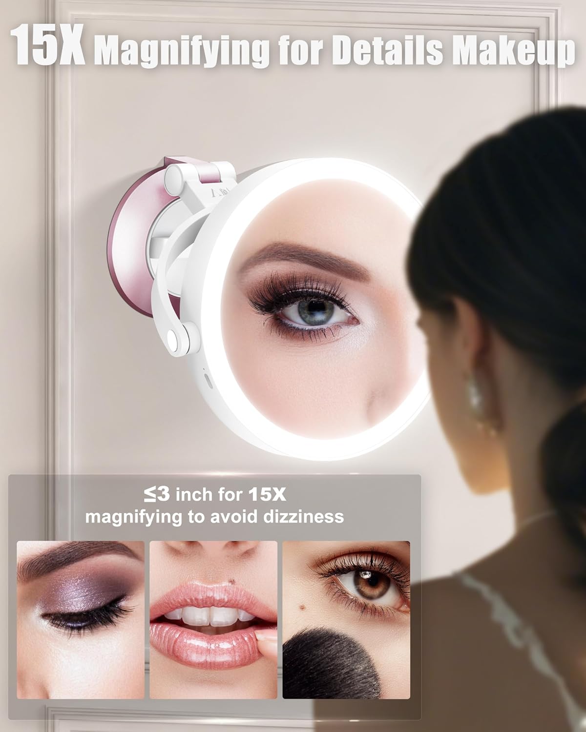 15X Wall-Mounted Magnifying Makeup Mirror