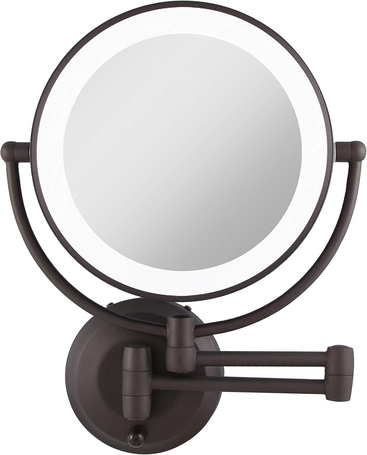 Zadro 10X1X LED Wall Mounted Makeup Mirror Oil-Rubbed Bronze
