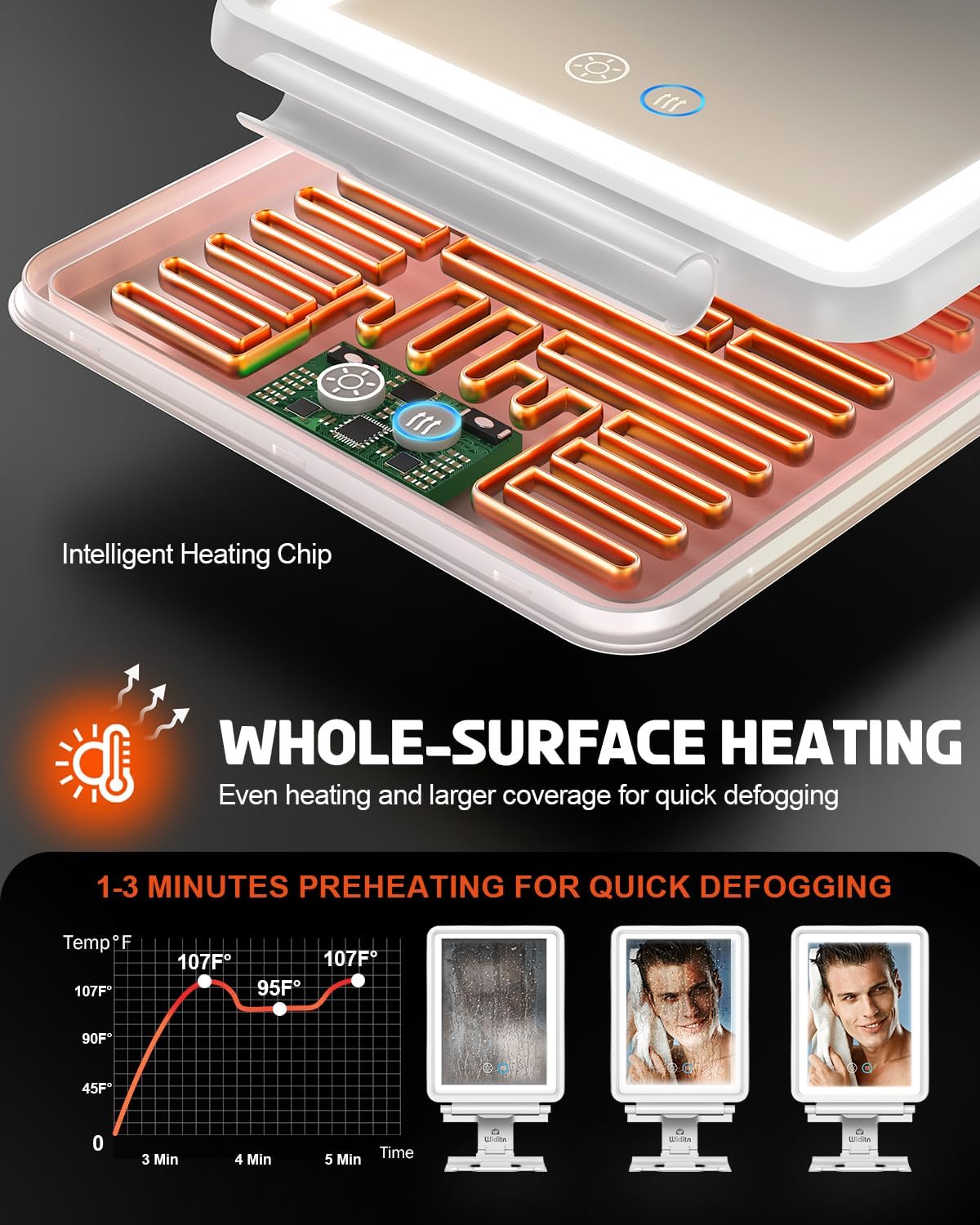 Experience a Smooth Shave with the Widitn Heated Shower Mirror