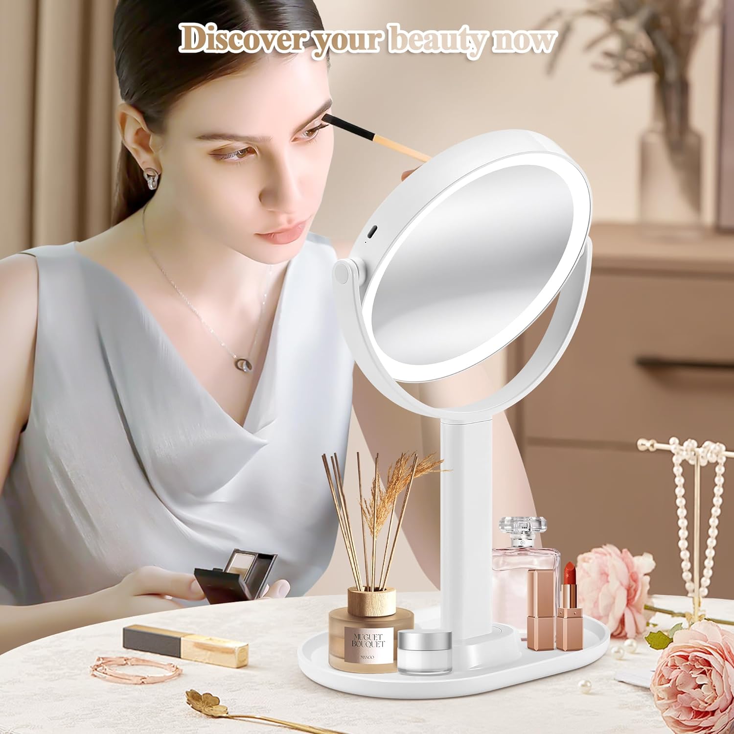 Perfect makeup mirror with stunning lights and magnification